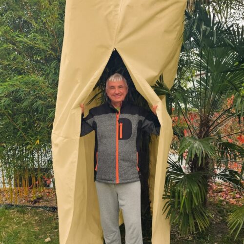 Pokrowiec na palmę PREMIUM 100x100x300 cm rozpinany, beżowy